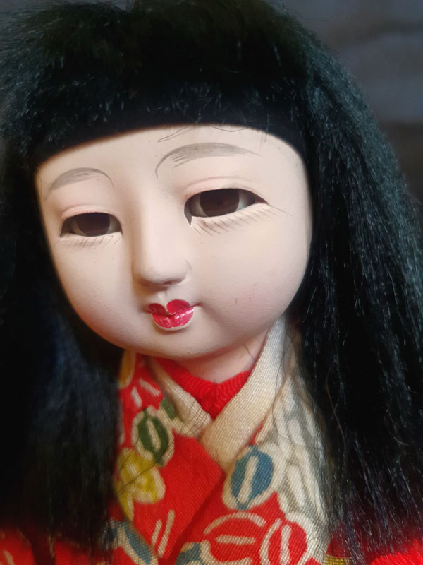 belleza de rostro de muñeca japonesa antigua pieza colección
