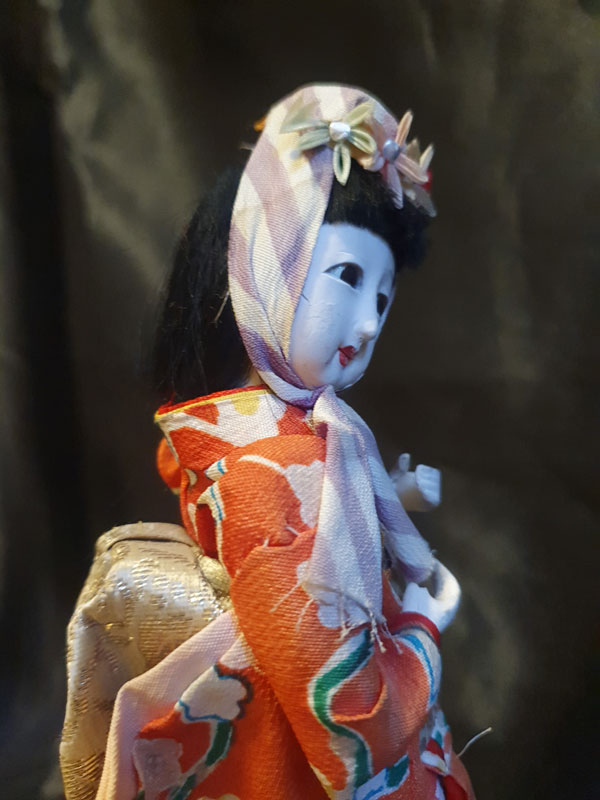 perfil y primer plano de geisha antigua colección de Japón