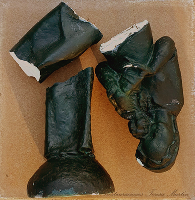 antes restauracion figura escayola